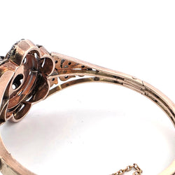 Ring made of yellow gold, silver, Enamel, and Diamonds