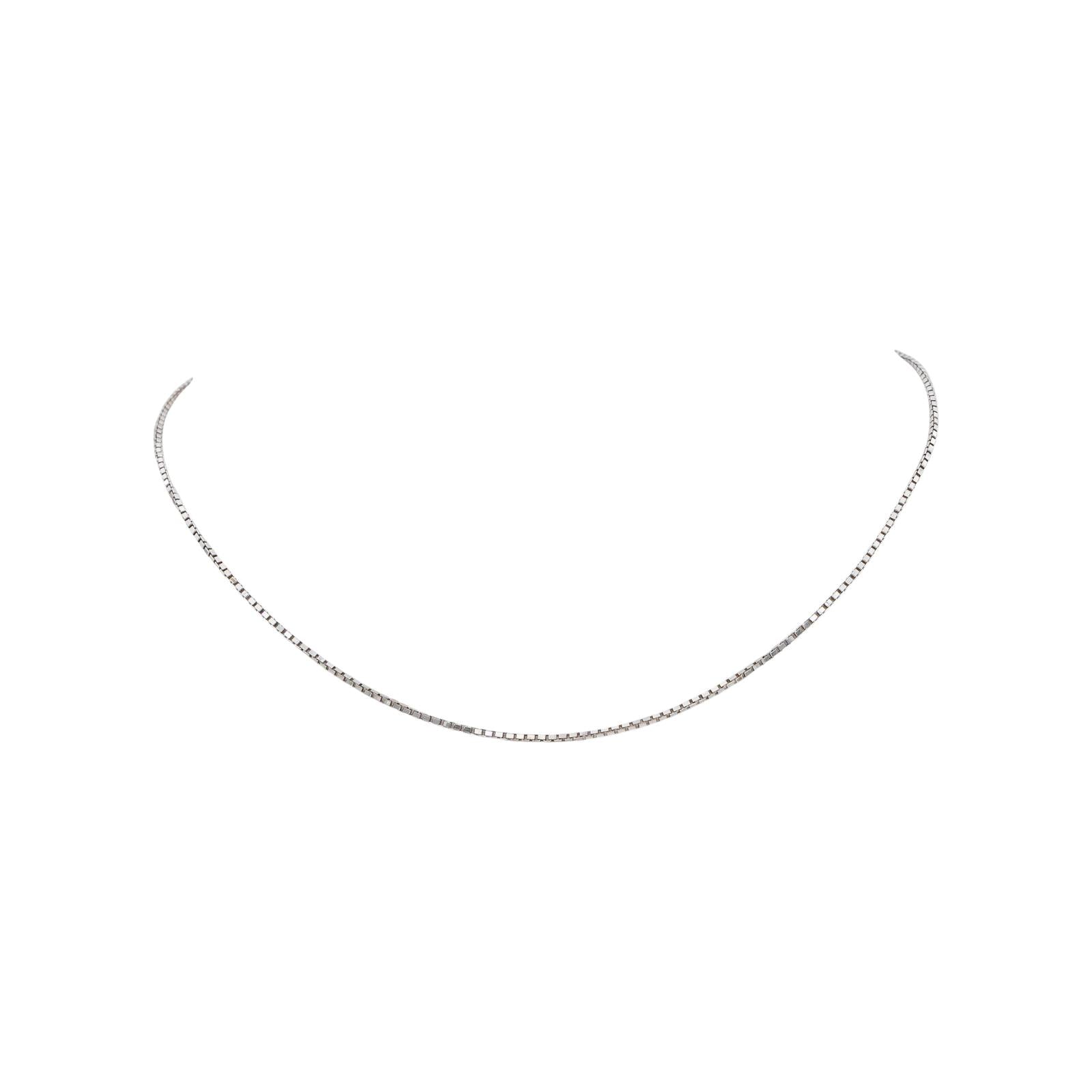 White gold Box chain Necklace