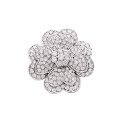 Bague « Trèfle », or blanc, diamants.