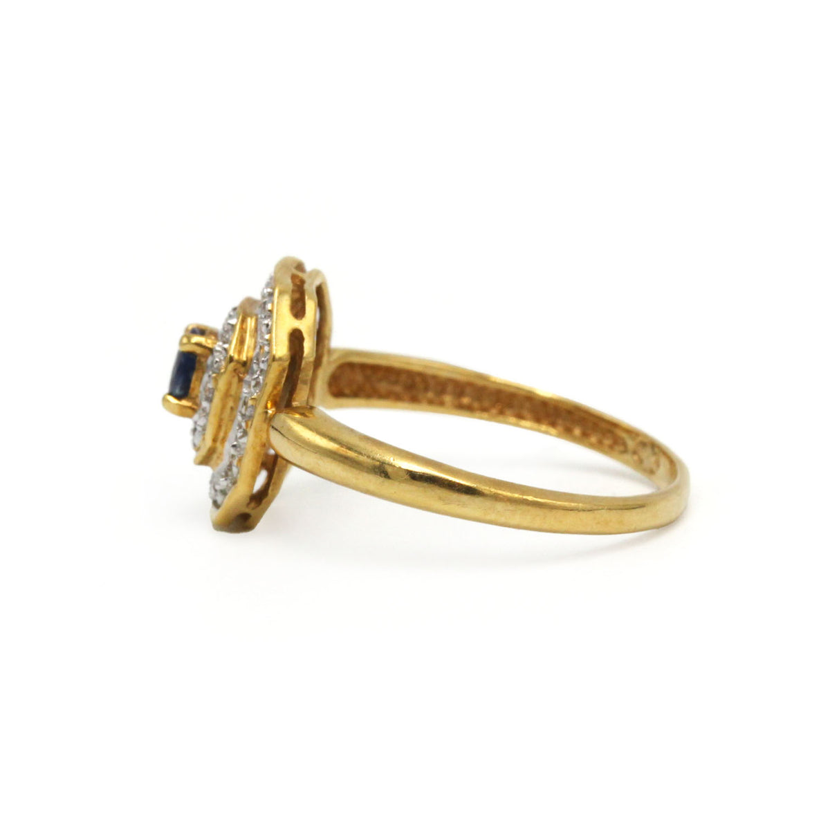 Bague Entourage en or blanc, or jaune, saphir et diamants
