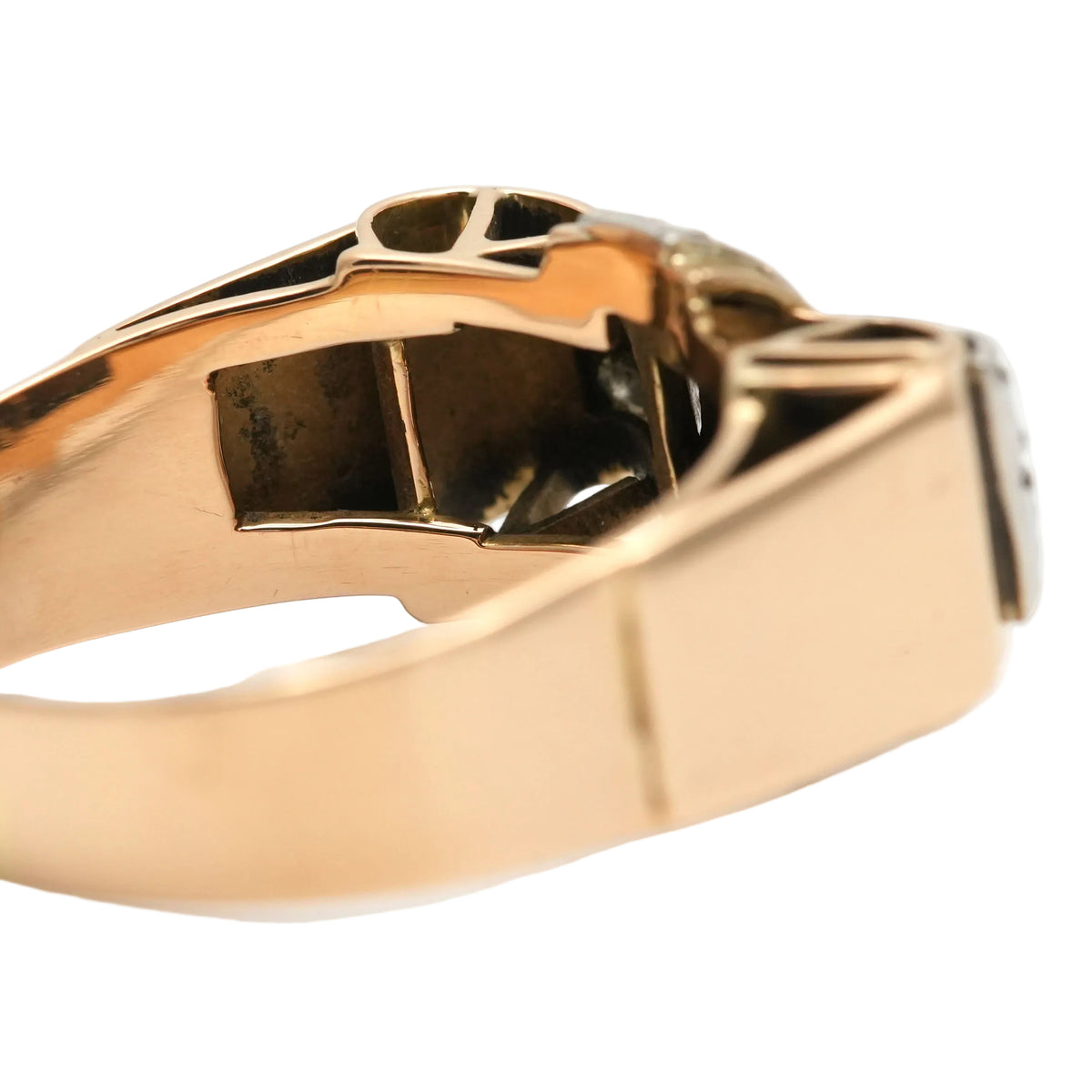 Yellow Gold and Diamond Tank Ring