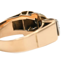 Yellow Gold and Diamond Tank Ring