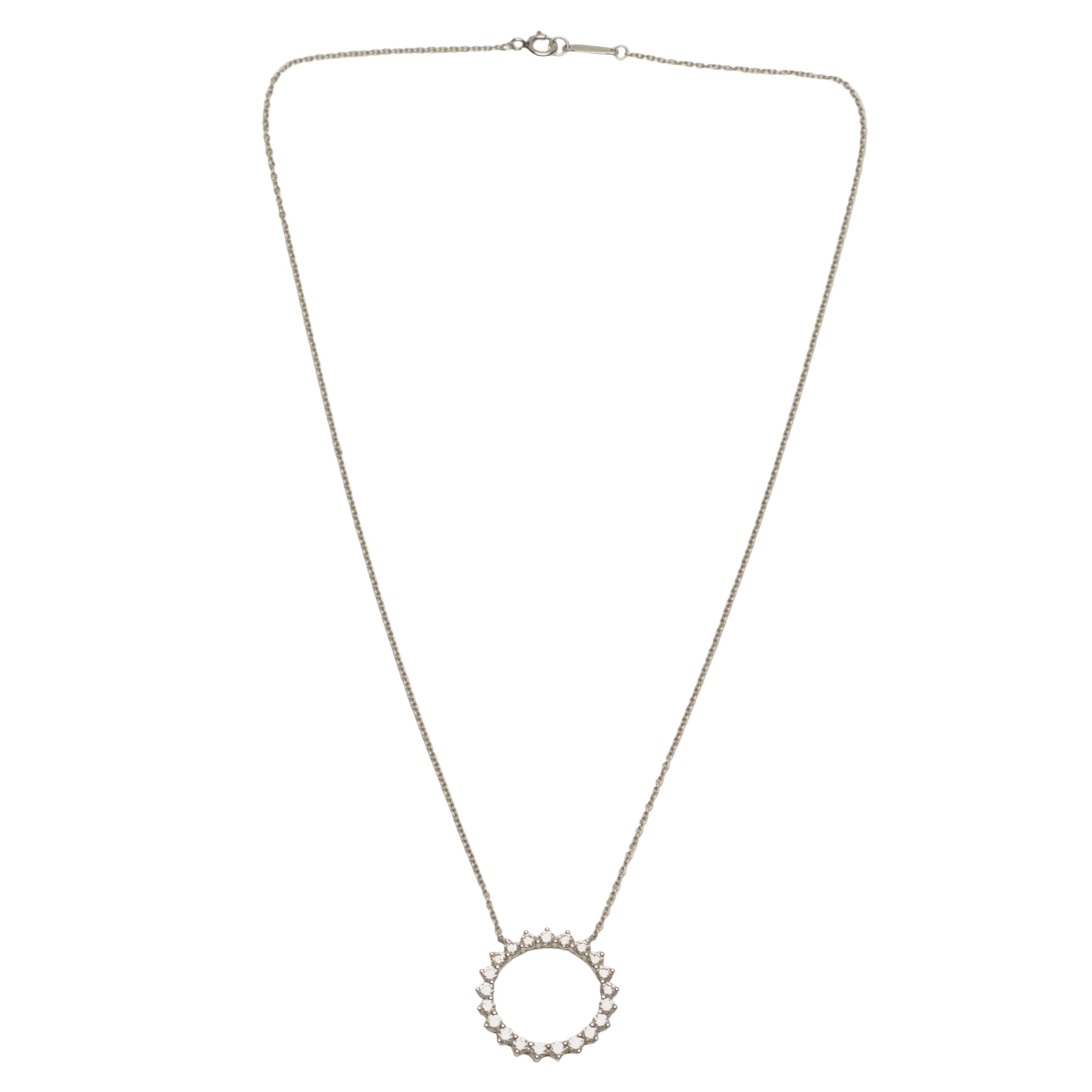 Necklace Pendant TIFFANY & CO. "Open Circle" in Platinum and Diamonds
