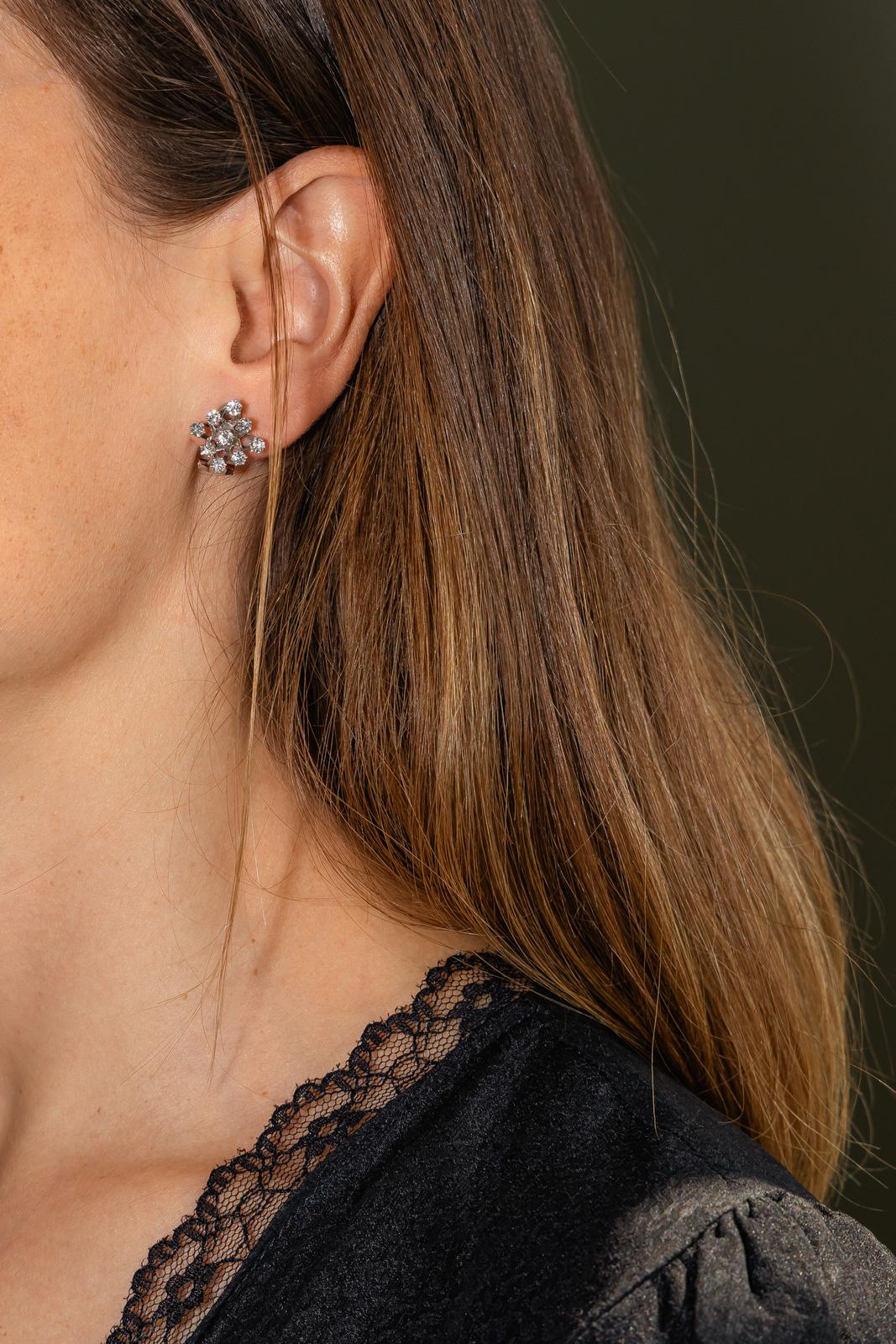 Boucles d'oreilles Clips Or blanc Diamant