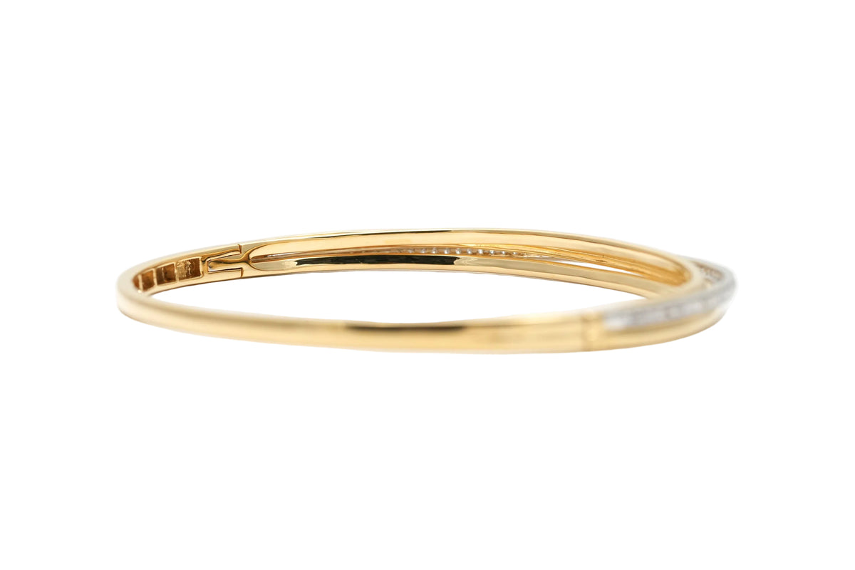 Yellow Gold and Diamond Bangle Bracelet