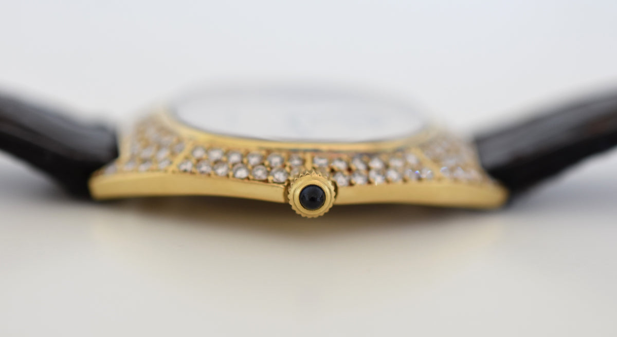 VACHERON CONSTANTIN Watch for CHAUMET in yellow gold, leather, and diamonds