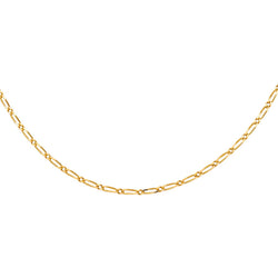 Yellow Gold Alternating Link Necklace