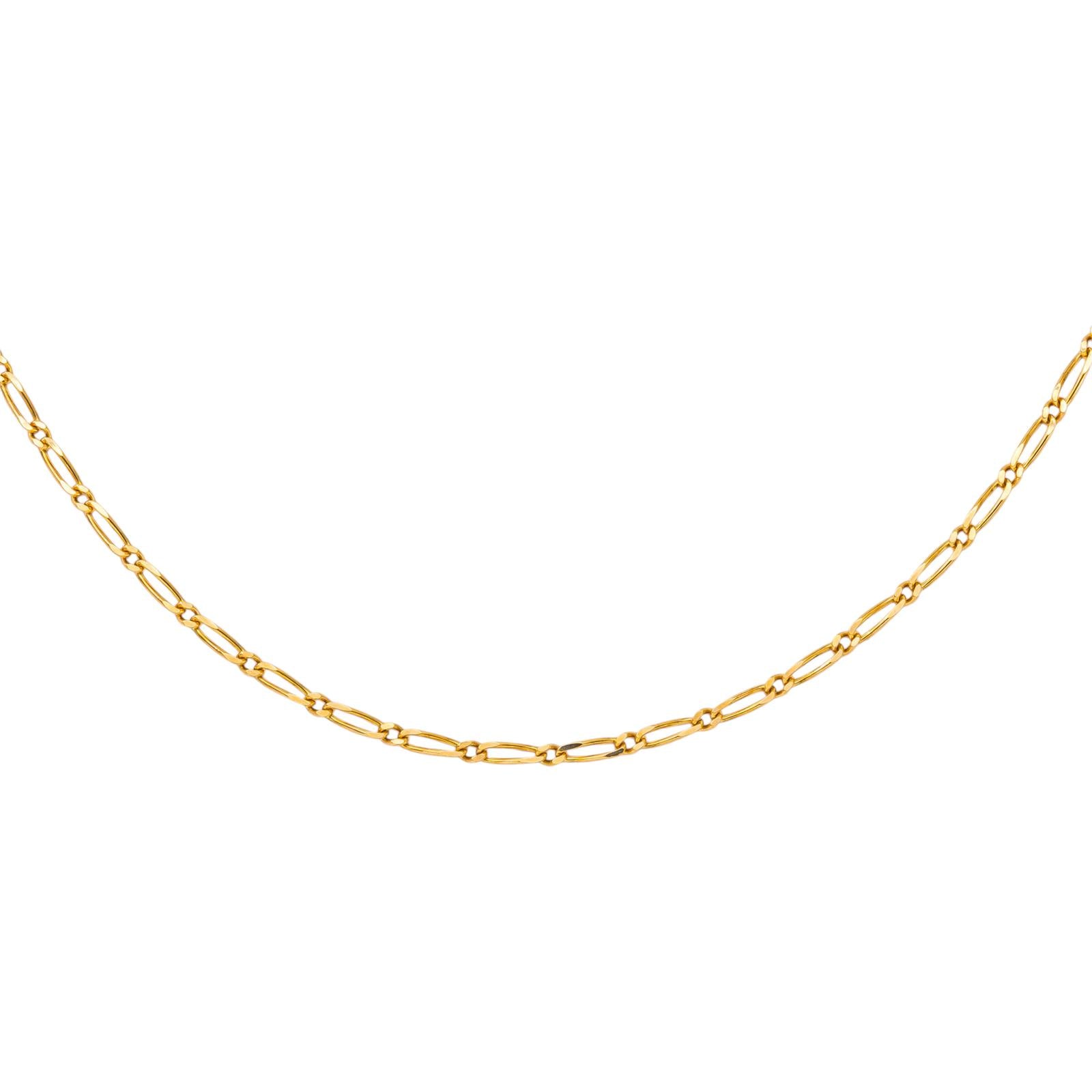 Yellow Gold Alternating Link Necklace