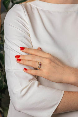 Bague Or jaune Rubis