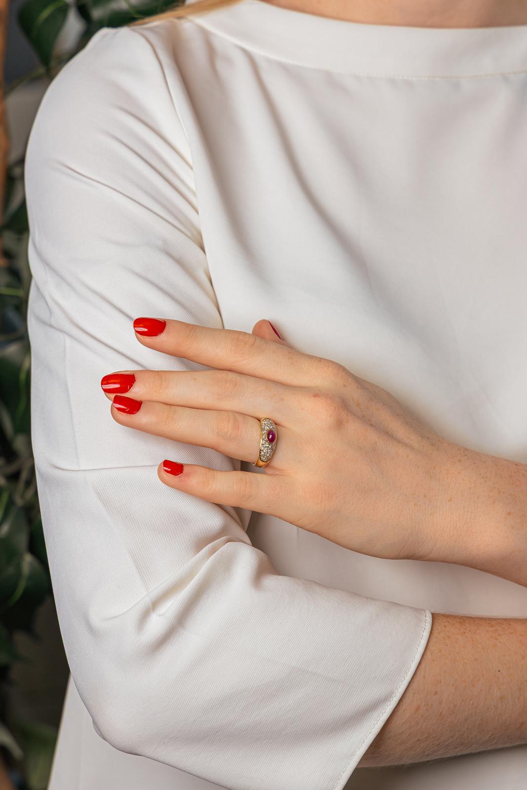 Bague Or jaune Rubis
