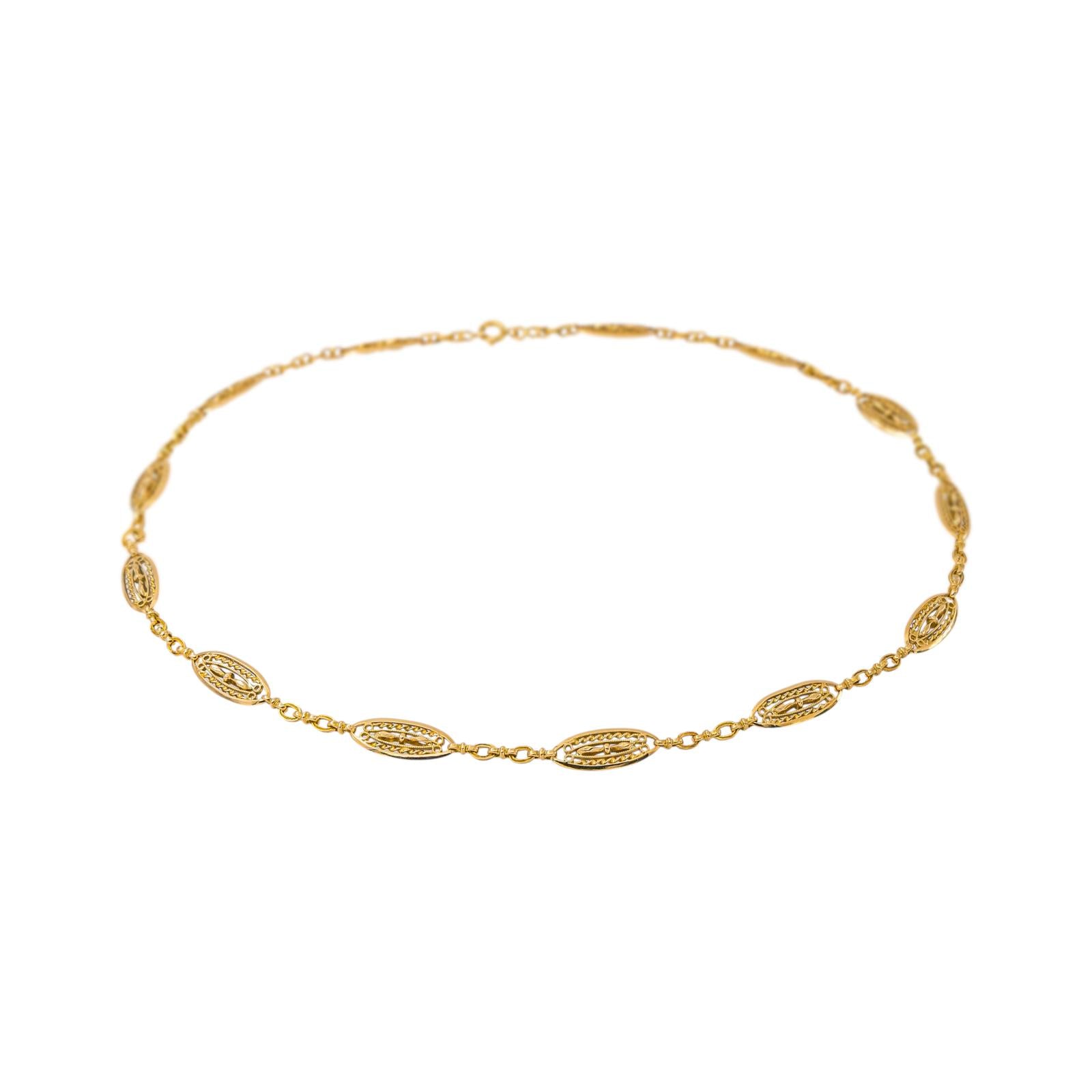 Yellow Gold Filigree Necklace