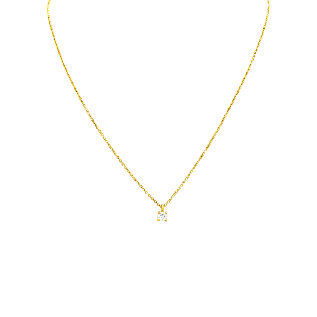 TIFFANY & CO "Tiffany Solitaire" Pendant Necklace in Rose Gold with Diamonds