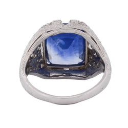 Cocktail Ring in Platinum, Sapphire, and Diamonds