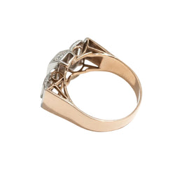 Rose gold and Diamonds Tank Ring
