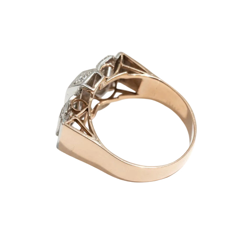 Rose gold and Diamonds Tank Ring