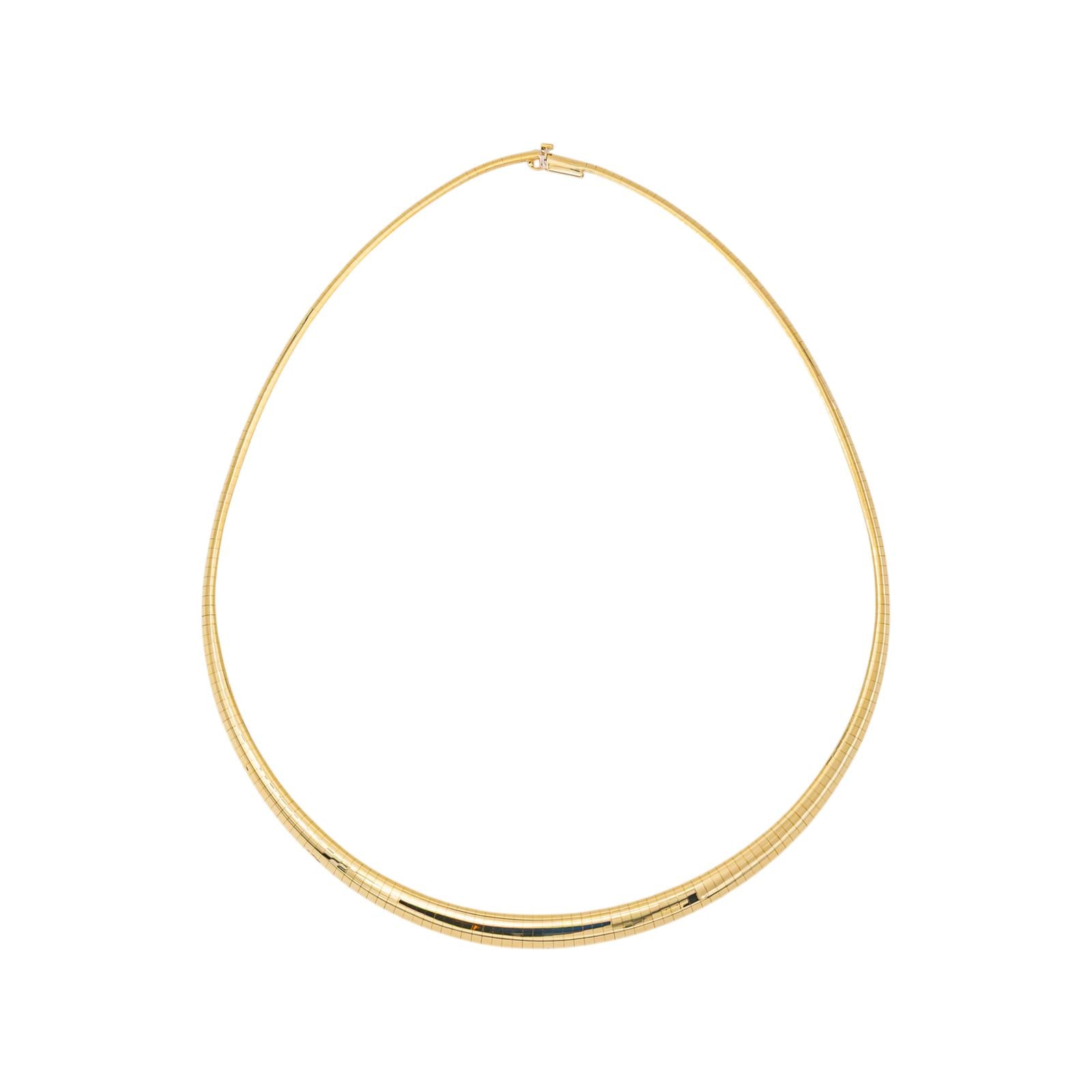 Yellow Gold Omega Link Necklace