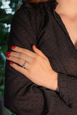 American-Style Platinum Diamond Wedding Band