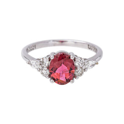 Bague Or blanc Tourmaline rose
