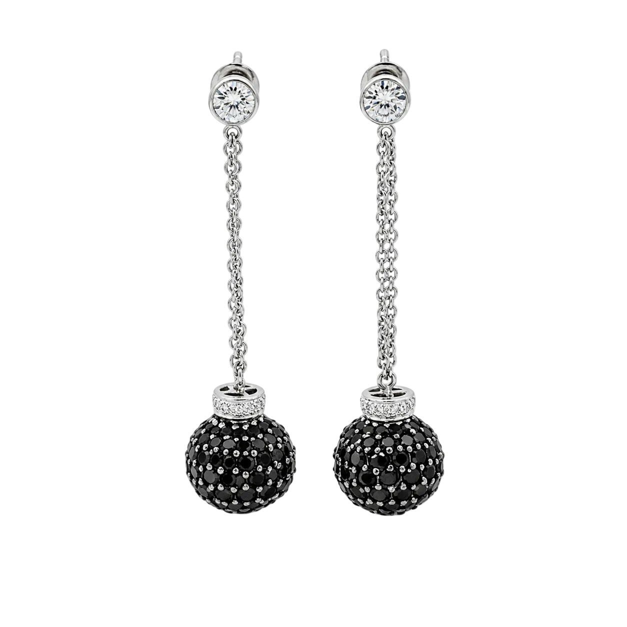 White Gold and Diamond Dangle Earrings