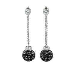 White Gold and Diamond Dangle Earrings
