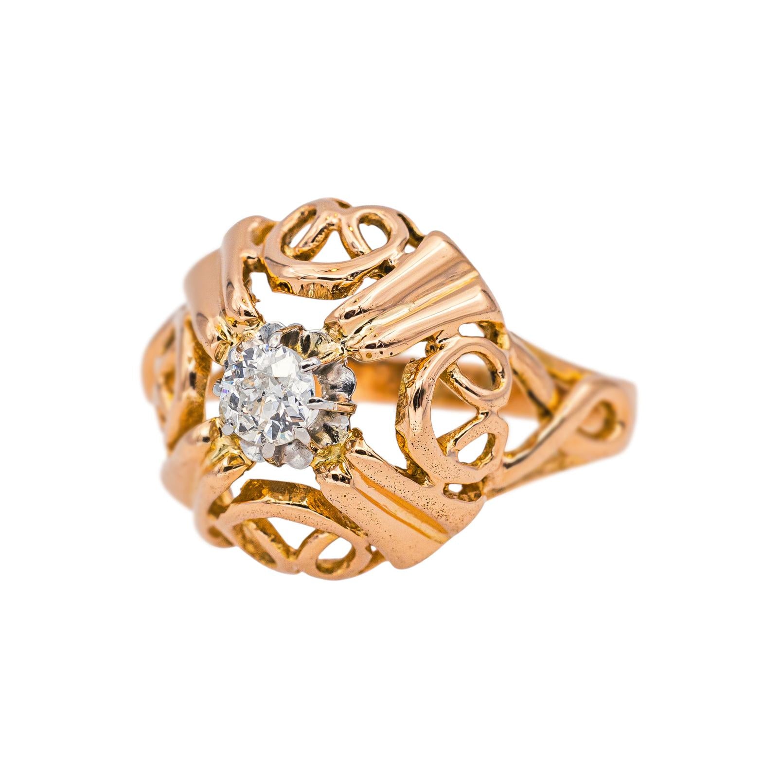 Bague Solitaire Or rose Diamant