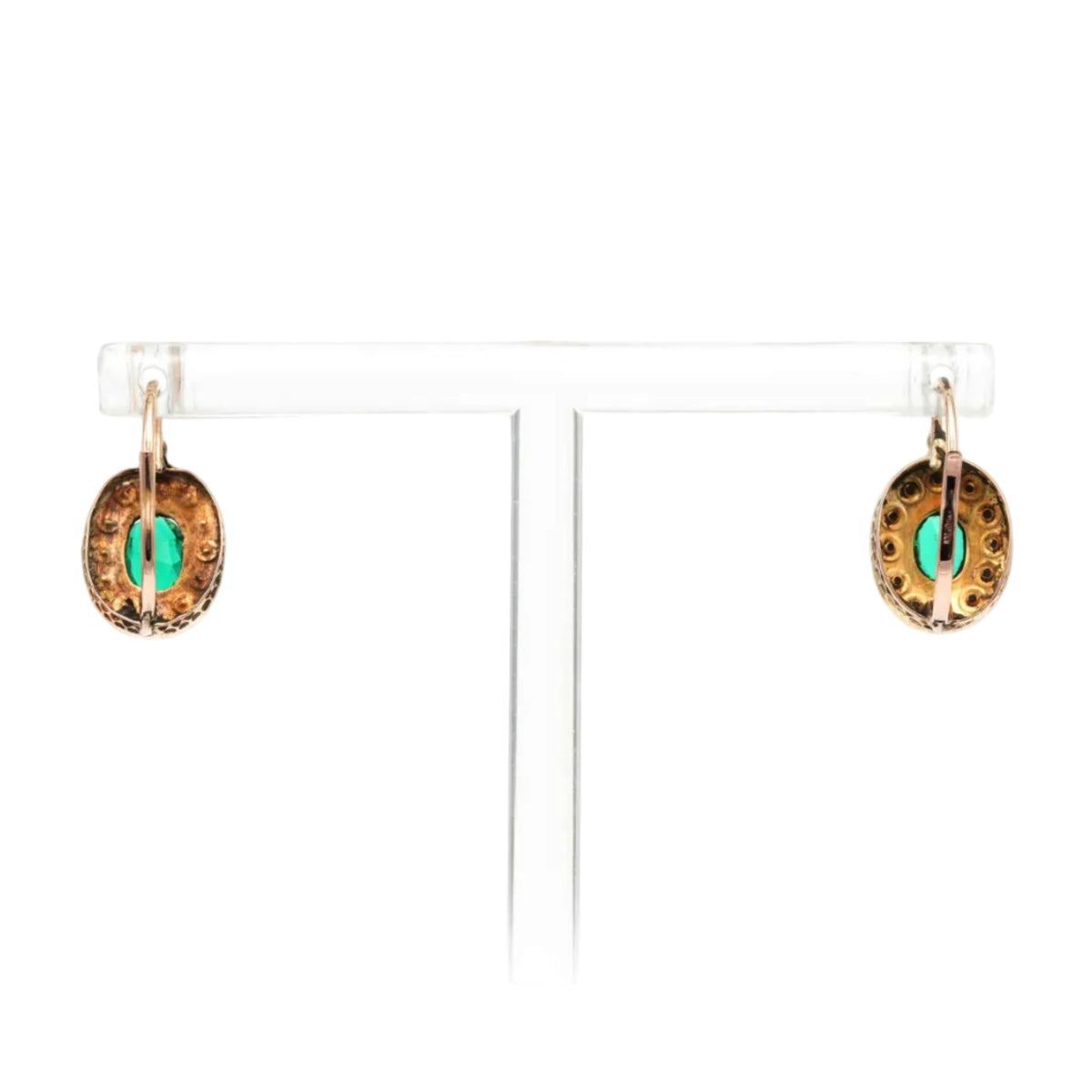 Yellow Gold Lever-back Earrings with Pearls and Crystal