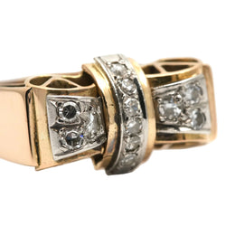Yellow Gold and Diamond Tank Ring