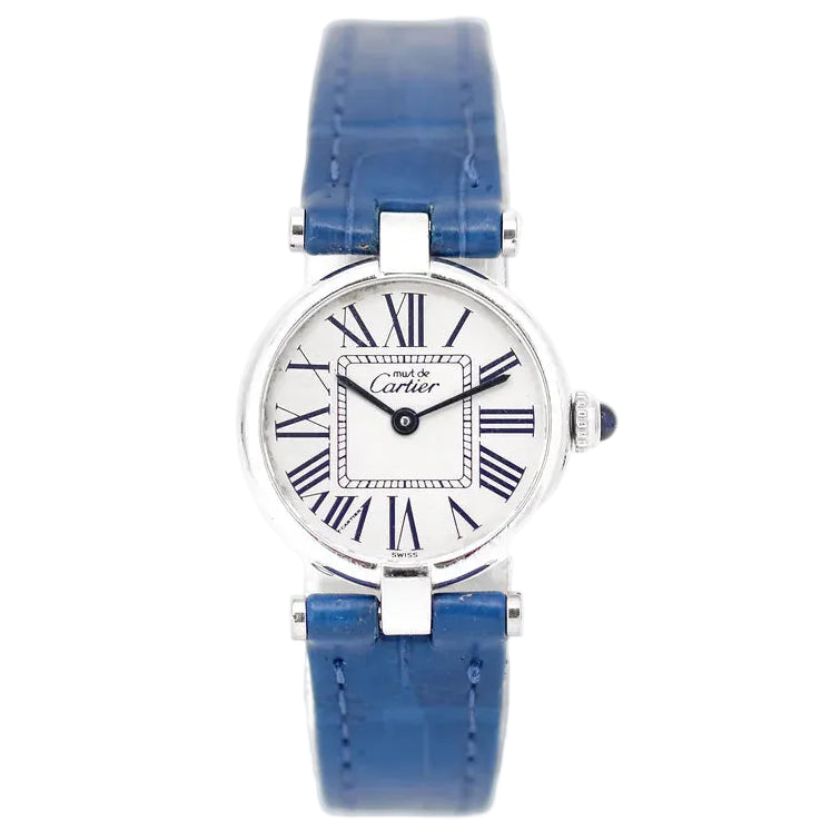 Montre CARTIER Vendôme Must en argent, acier et cuir