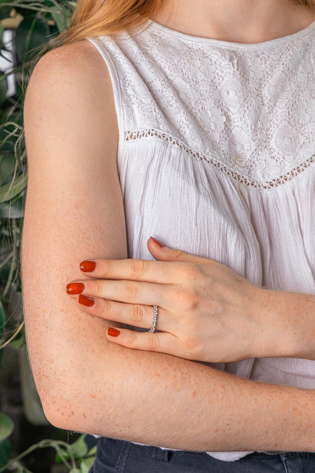 Bague  Alliance tour complet  Or blanc Diamant