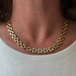 Link CARTIER "Panthère" Necklace in Yellow gold and Diamonds