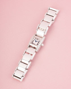 CARTIER "Tankissime" PM Watch in white gold, steel, and diamonds