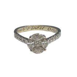 White Gold Solitaire Ring with Diamonds