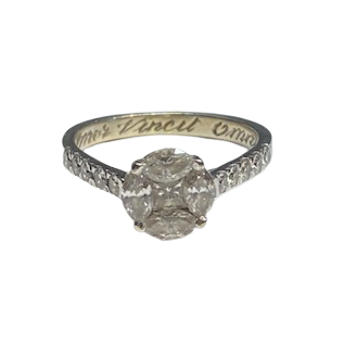 White Gold Solitaire Ring with Diamonds