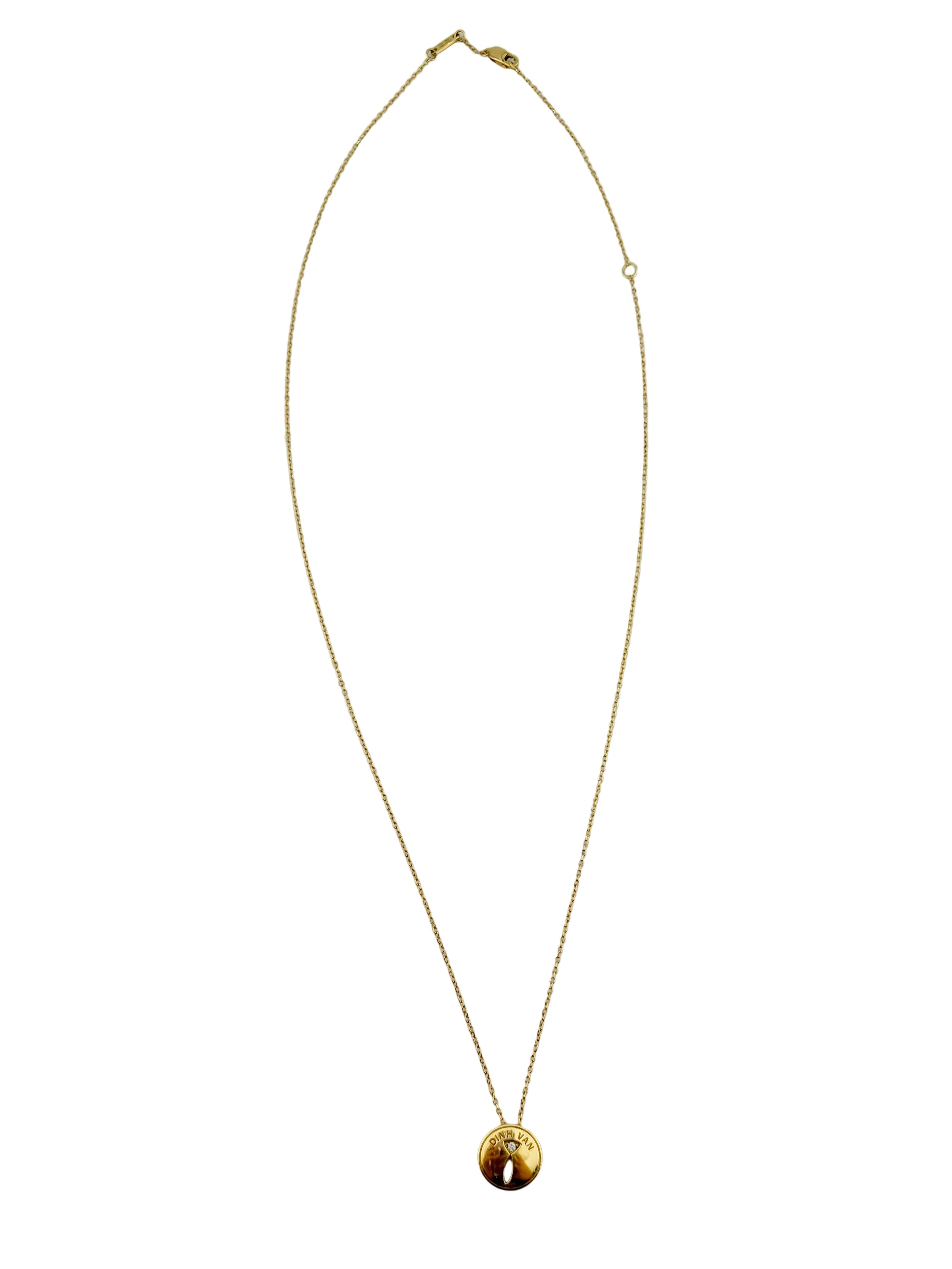 DINH VAN "Punaise" Pendant Necklace in Yellow Gold and Diamond