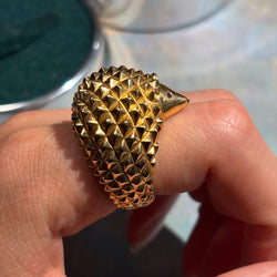 BOUCHERON "Animals Collection" Cocktail Ring in yellow gold, rubies, and diamonds
