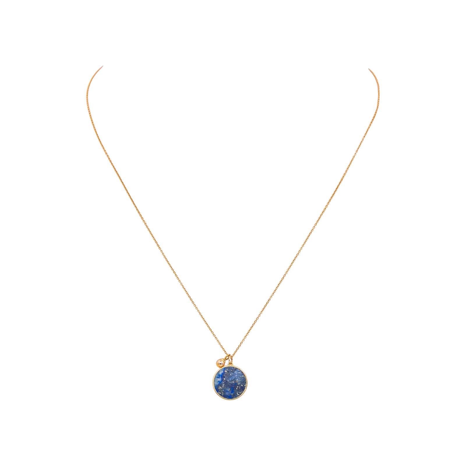 Ginette NY Collier Pendentif Ever Lapis Or rose Lapis-Lazuli