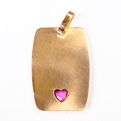 "It Beats for You" Medal in yellow gold, Enamel, and Rubies