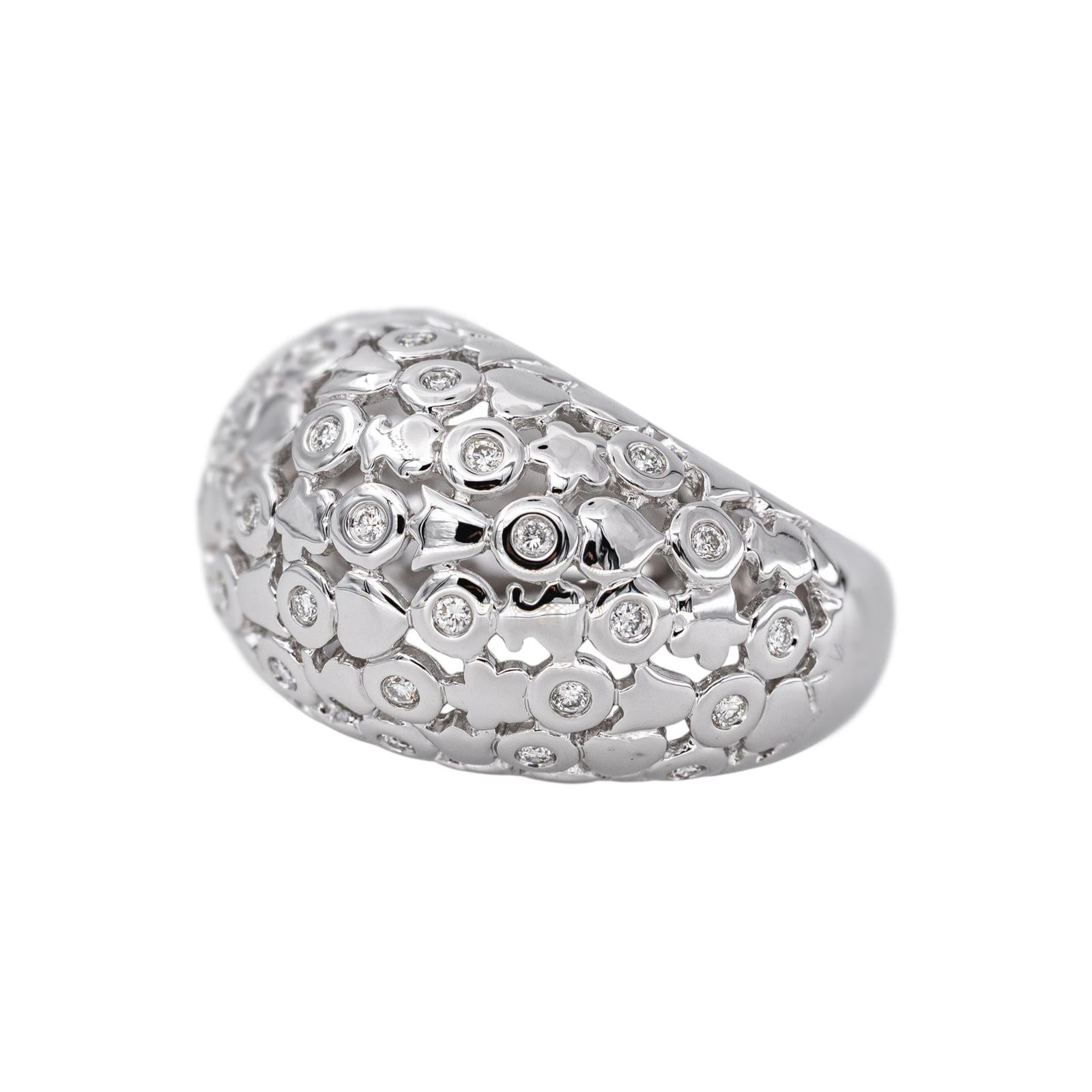 White Gold Diamond Dome Ring