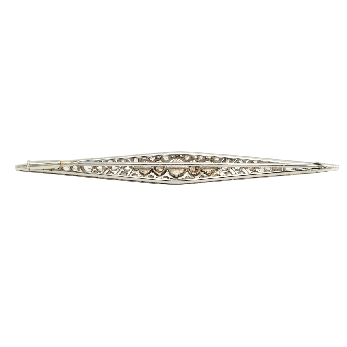White Gold Brooch with Pearls and Diamonds