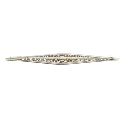 White Gold Brooch with Pearls and Diamonds