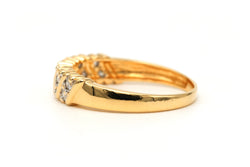 Bague Bandeau en or jaune et diamants