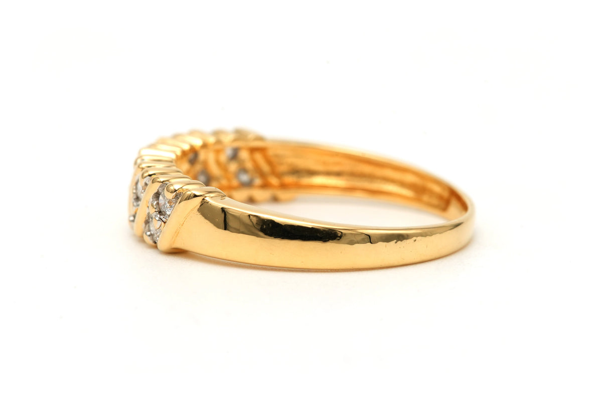 Yellow Gold and Diamond Band Ring