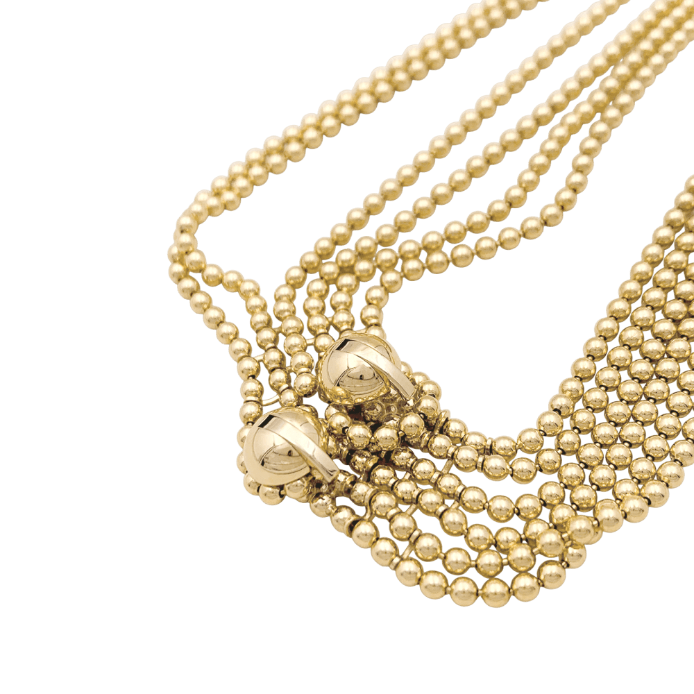 Collier Cartier, "Draperie", 6 rangs, or jaune.