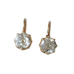 Lever-back earrings in Rose gold and Diamonds