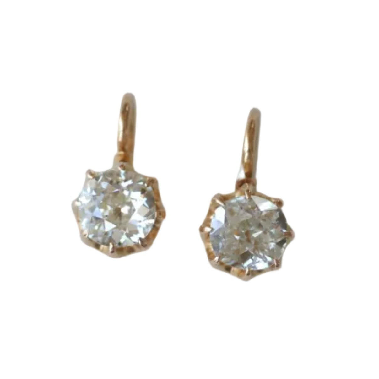 Lever-back earrings in Rose gold and Diamonds