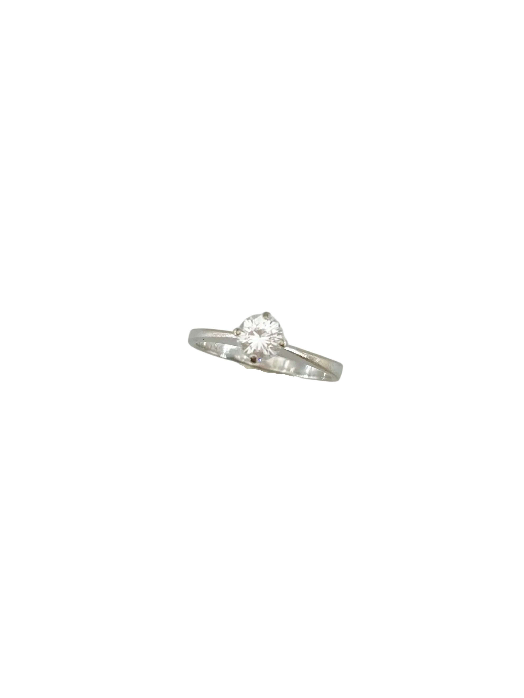 White Gold Solitaire Ring with Diamond