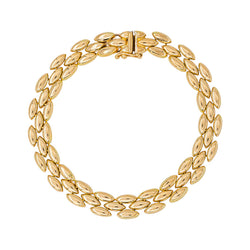 Yellow Gold Rice-Grain Link Bracelet