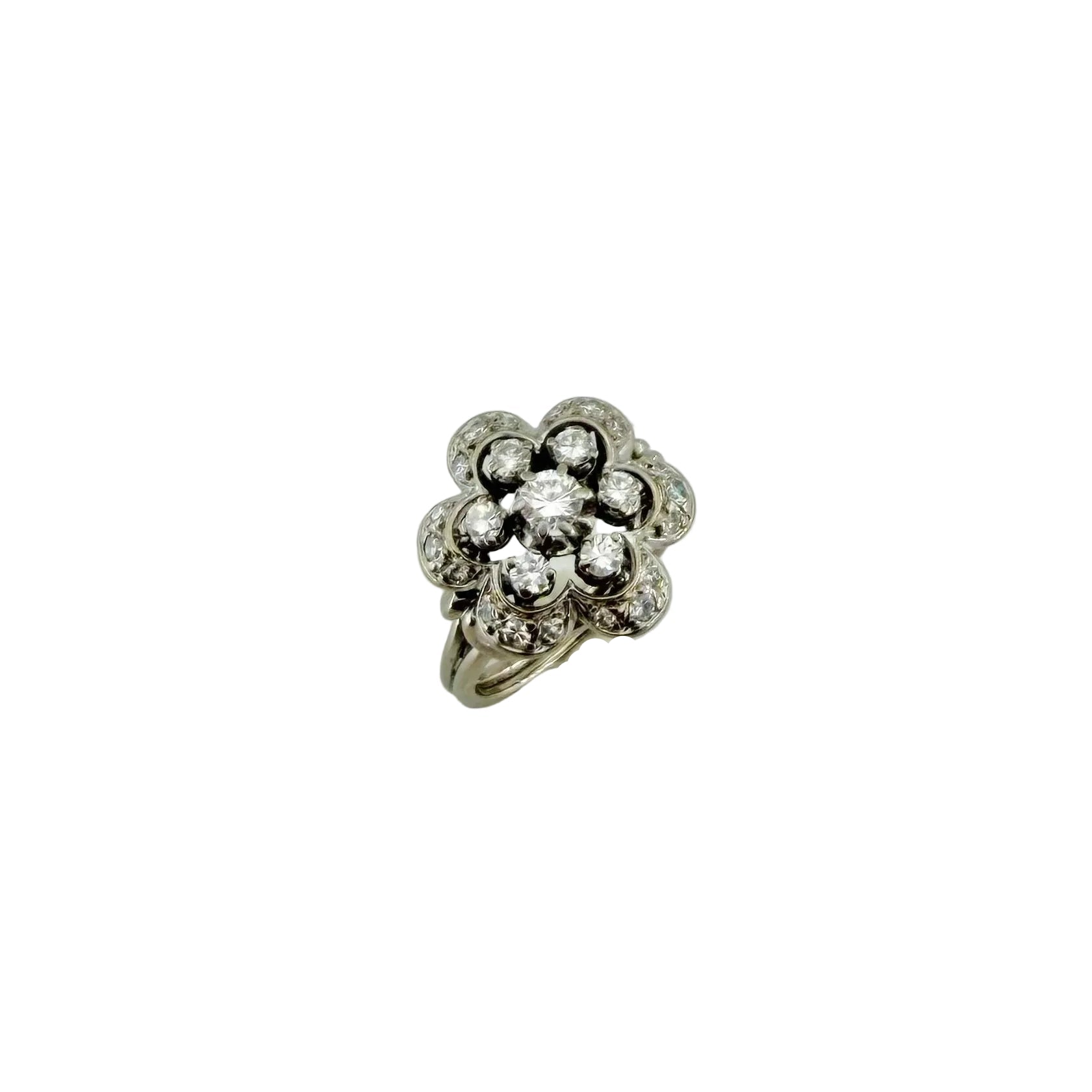 Entourage Ring in white gold, Platinum, and Diamonds