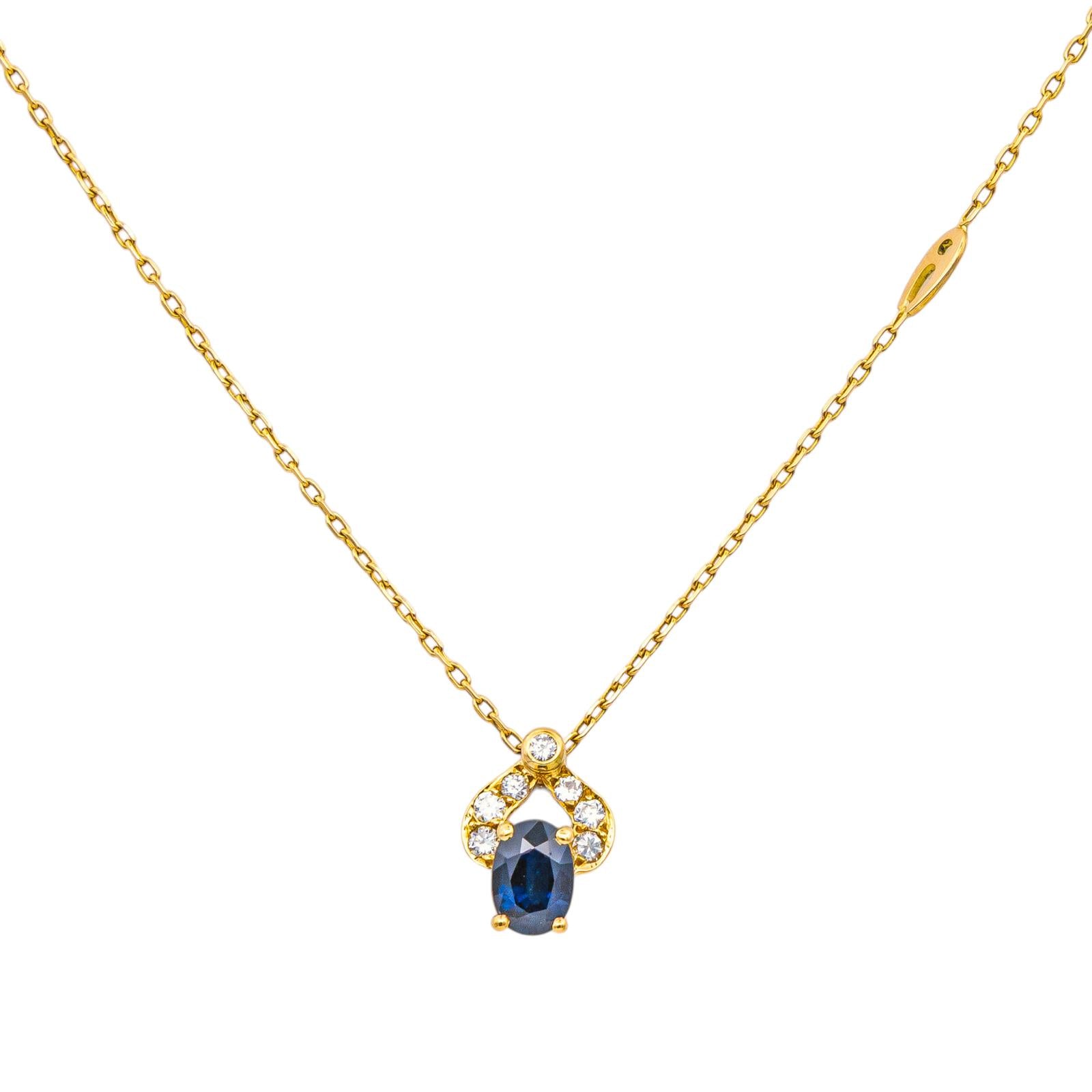 Necklace Yellow gold Sapphire