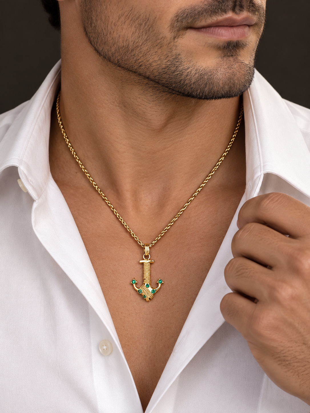 Yellow Gold and Emerald Pendant